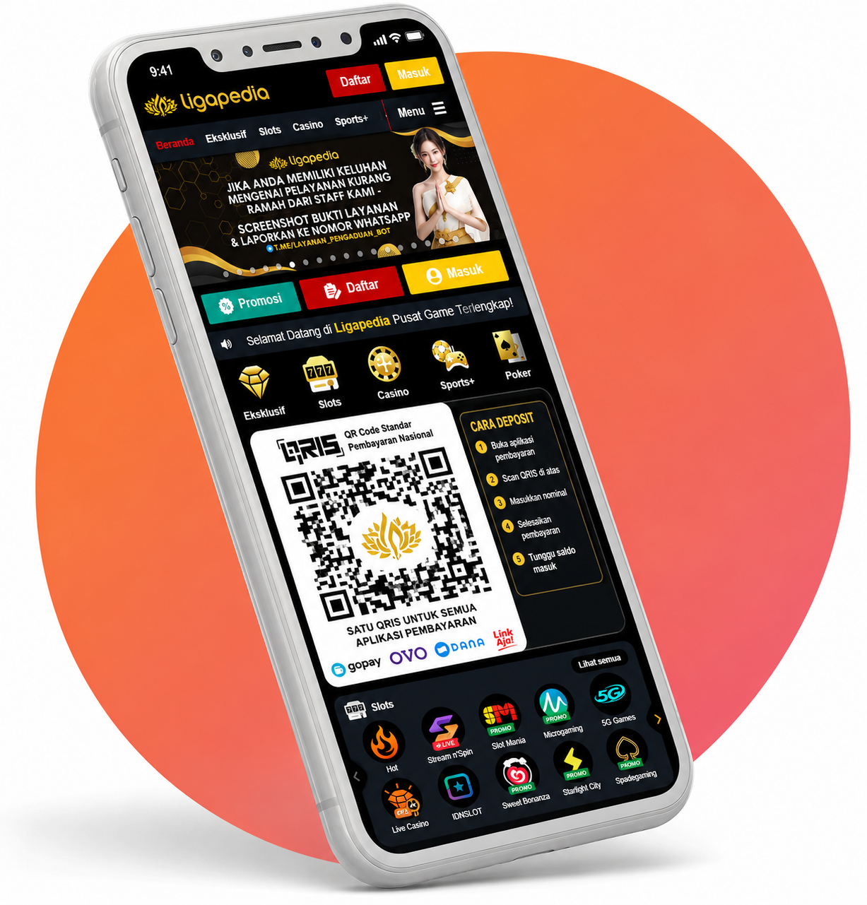 Panduan deposit QRIS LIGAPEDIA